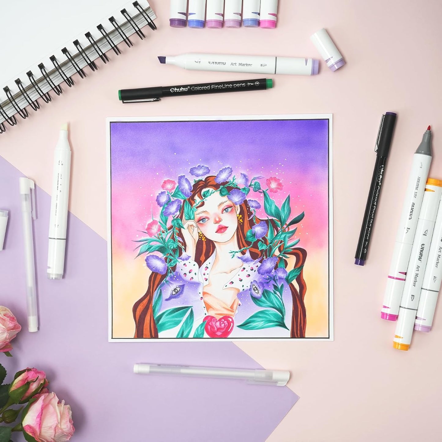 Ohuhu Oahu Markers 200 farver (Chisel & Fine Tip)