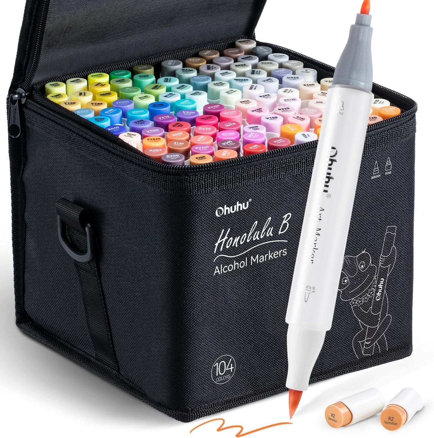 Ohuhu Honolulu B 104 farver Dual Tip Alcohol Art Markers