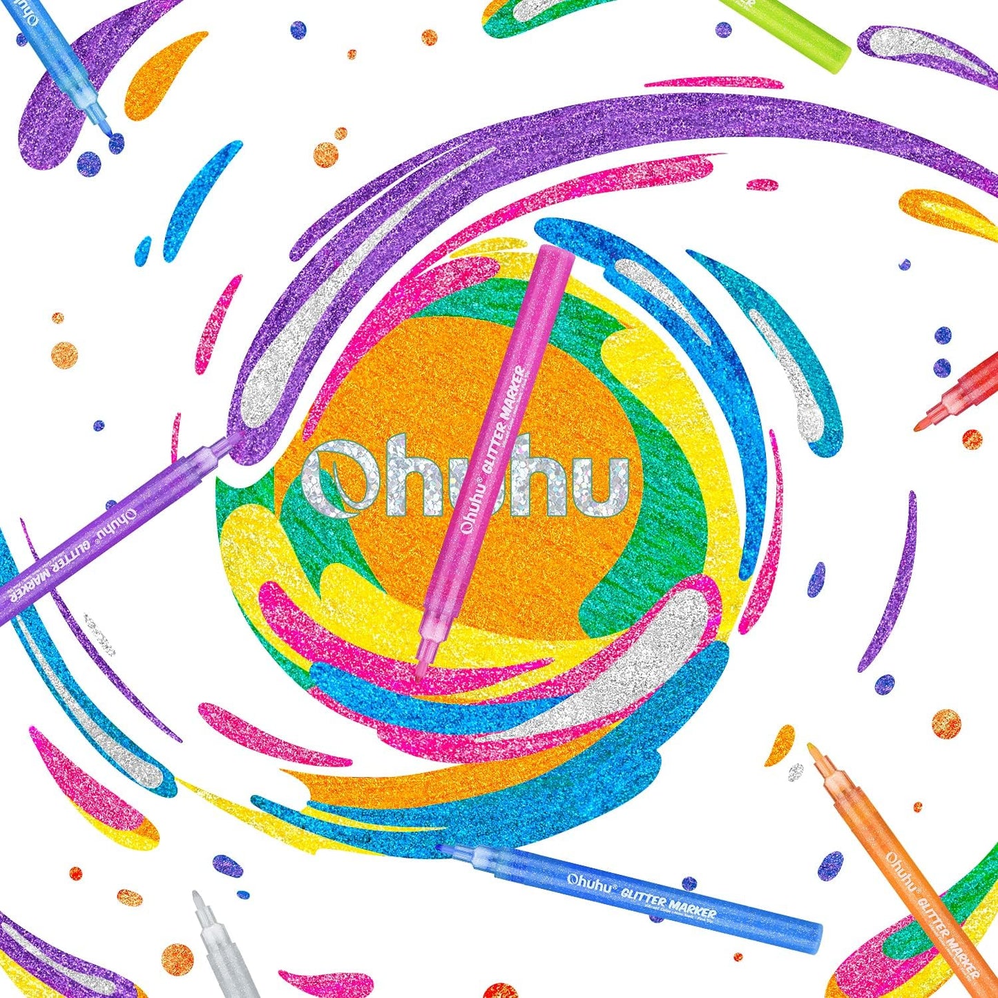 Ohuhu Glitter Metalliske Tuschpenne
