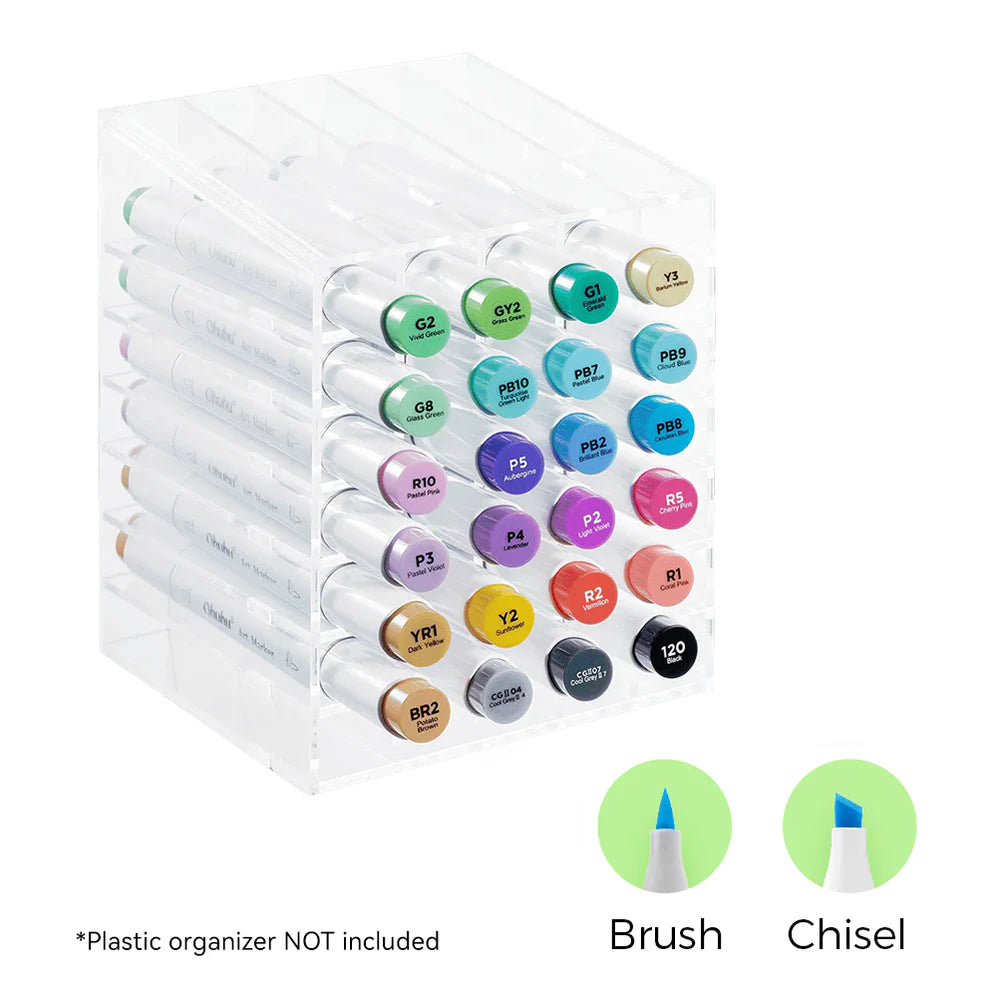 Ohuhu Honolulu 24 Basic Colours Dual Tip Alcohol Art Markers