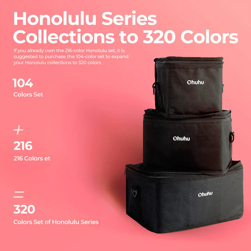 Ohuhu Honolulu B Markers 320 farver (Brush & Fine Tip)