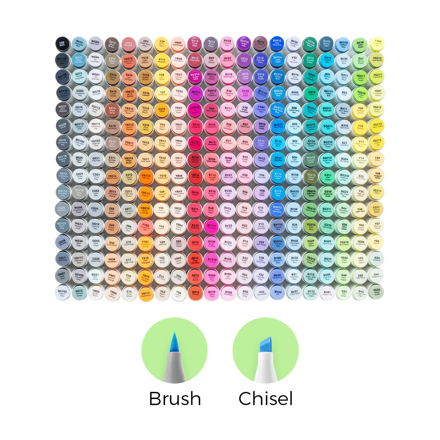 Ohuhu Honolulu Markers 320 farver (Brush & Chisel Tip)