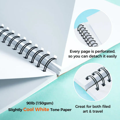Ohuhu Blødningssikker dobbeltsidet markeringspude, spiralbundet