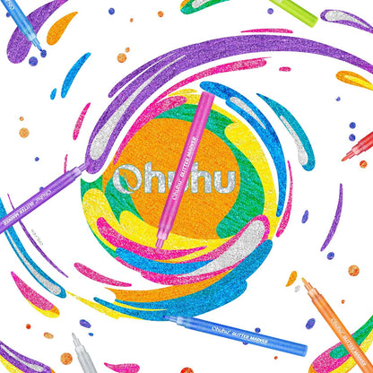 Ohuhu Glitter Metalliske Tuschpenne