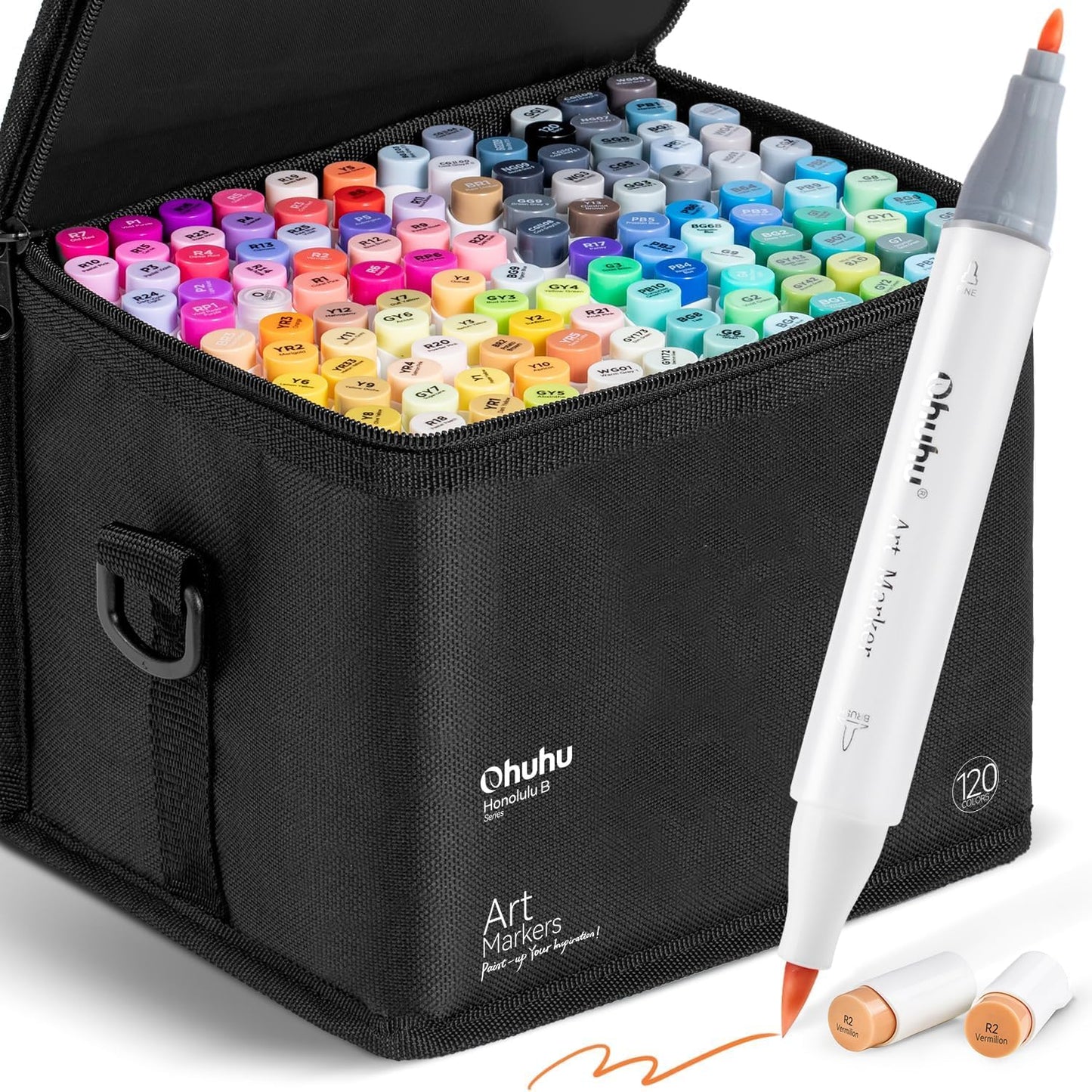Ohuhu Honolulu B 120 Colours Dual Tip Alcohol Art Markers