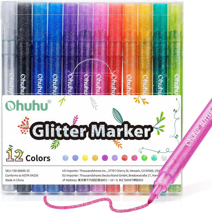 Ohuhu Glitter Metalliske Tuschpenne