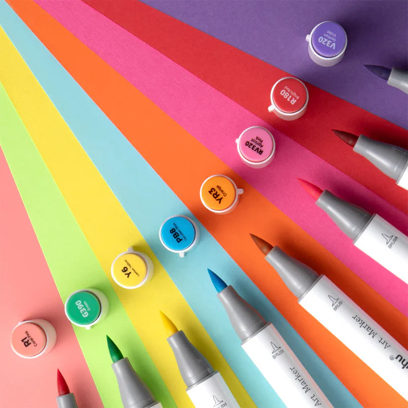 Ohuhu Honolulu B Markers 320 farver (Brush & Fine Tip)