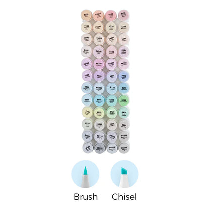 Ohuhu Honolulu "Sweetness" 48 Pastel farver (Brush & Chisel Tip)