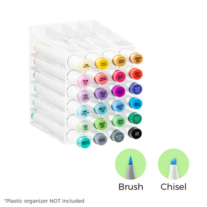 Ohuhu Honolulu Markers 24 farver (Brush & Chisel Tip)