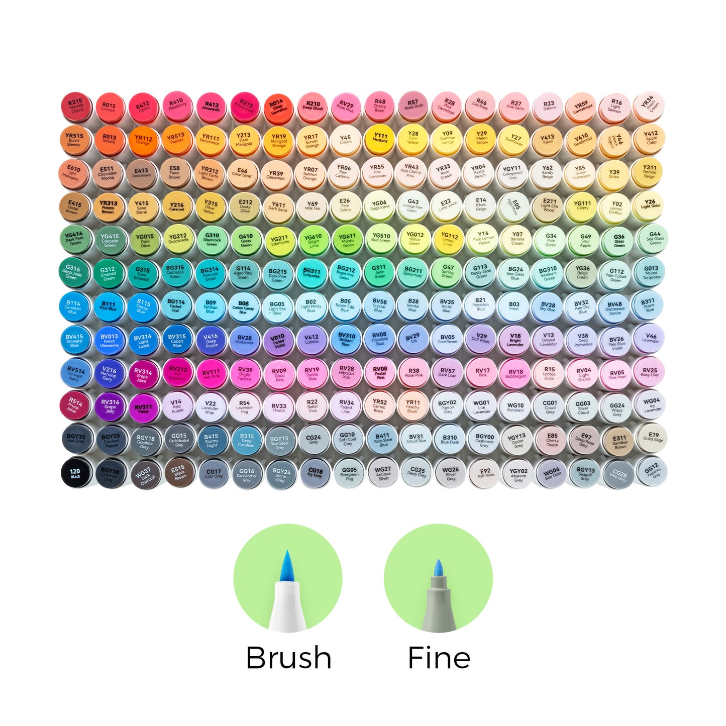 Ohuhu Honolulu B 216 farver (Brush & Fine Tip)