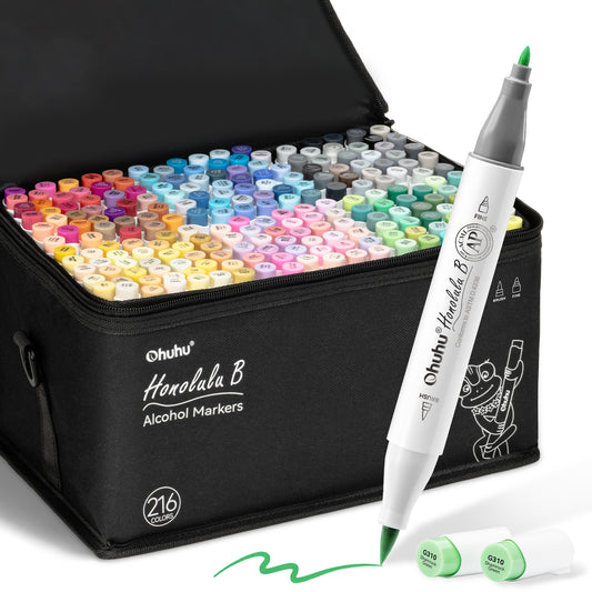Ohuhu Honolulu B 216 farver (Brush & Fine Tip)