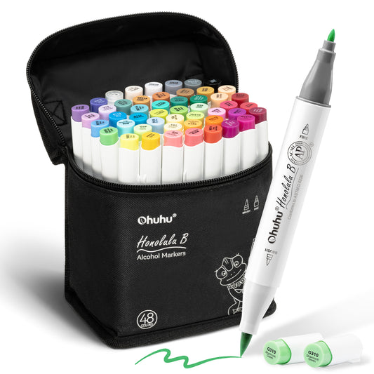 Ohuhu Honolulu B Markers 48 farver (Brush & Fine Tip)