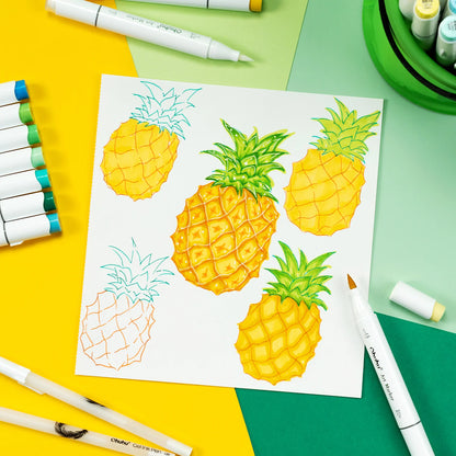 Ohuhu Honolulu 24 Basic Colours Dual Tip Alcohol Art Markers
